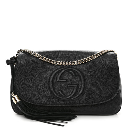 Gucci Pebbled Calfskin Medium Soho Flap Crossbody Black 1 of 11