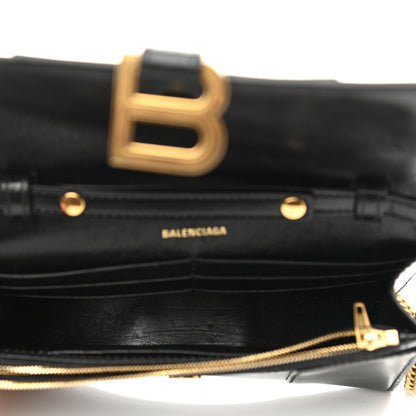 Balenciaga Shiny Box Calfskin Hourglass Chain Bag Black 5 of 9