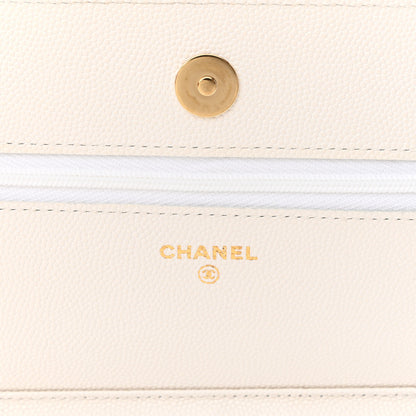 Chanel Caviar Quilted Wallet On Chain WOC White 6 of 13