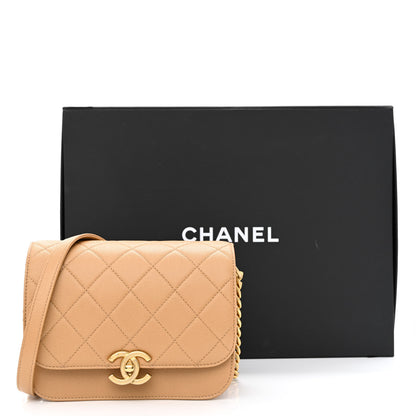 Chanel Caviar Mini Messenger Bag Beige 12 of 12
