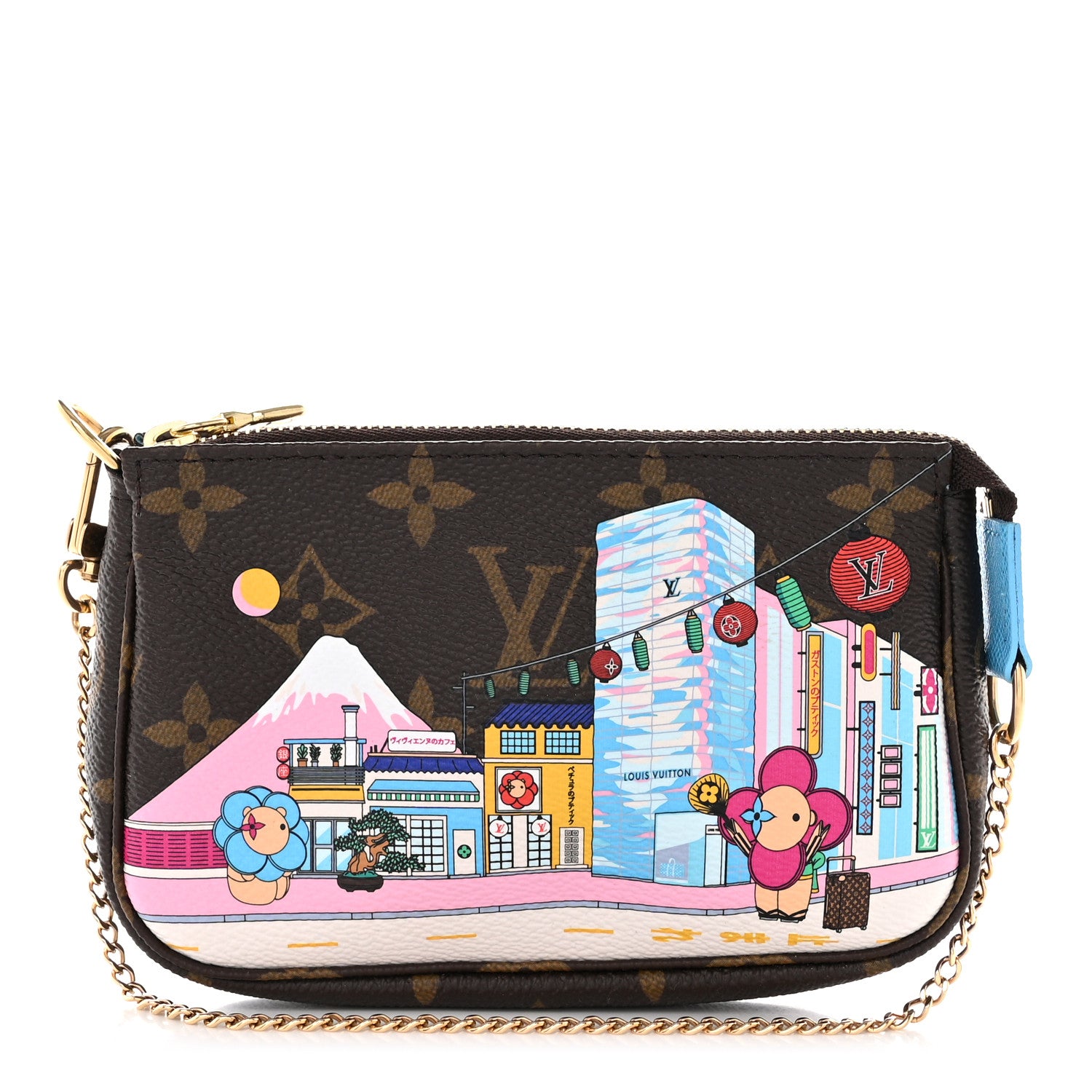 Louis Vuitton Monogram 2022 Christmas Animation Toyko Mini Pochette Accessories Blue 1 of 10