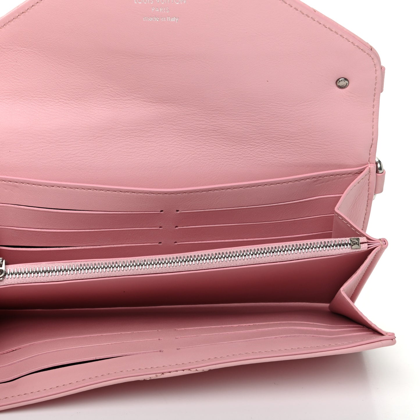 Calfskin New Wave Long Wallet Smoothie Pink