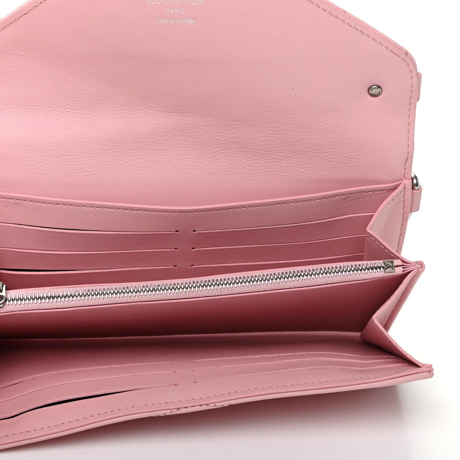 Louis Vuitton Calfskin New Wave Long Wallet Smoothie Pink 5 of 8