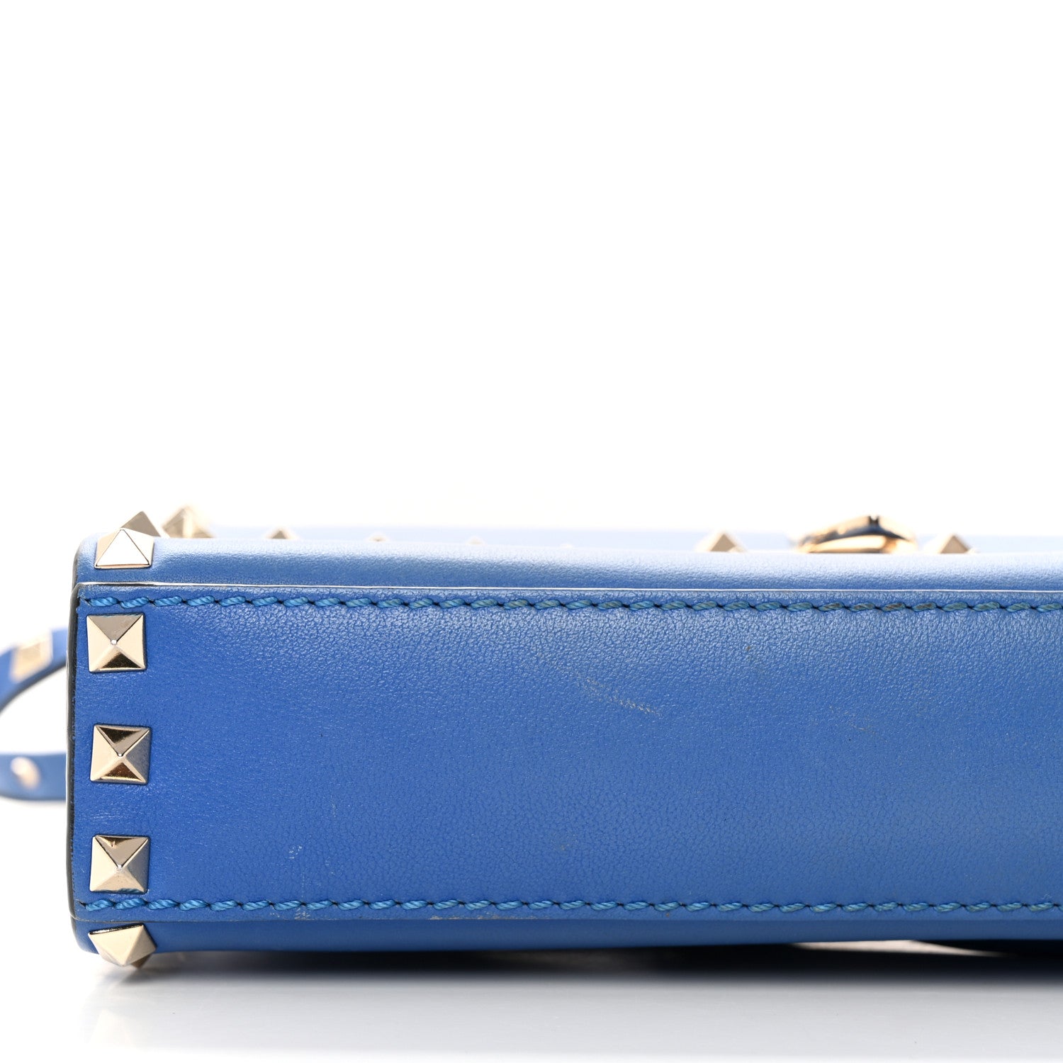 Valentino Garavani Vitello Medium Rockstud Flip Lock Crossbody Bag Acid Blue 20 of 21