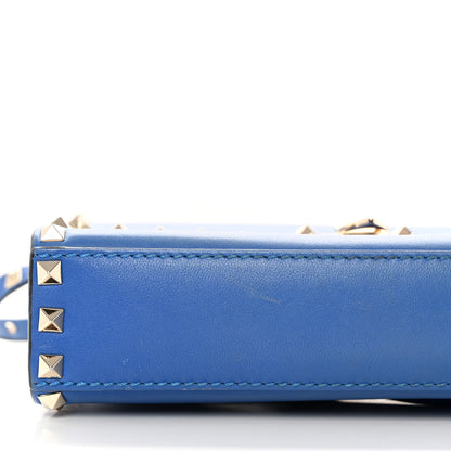 Valentino Garavani Vitello Medium Rockstud Flip Lock Crossbody Bag Acid Blue 20 of 21