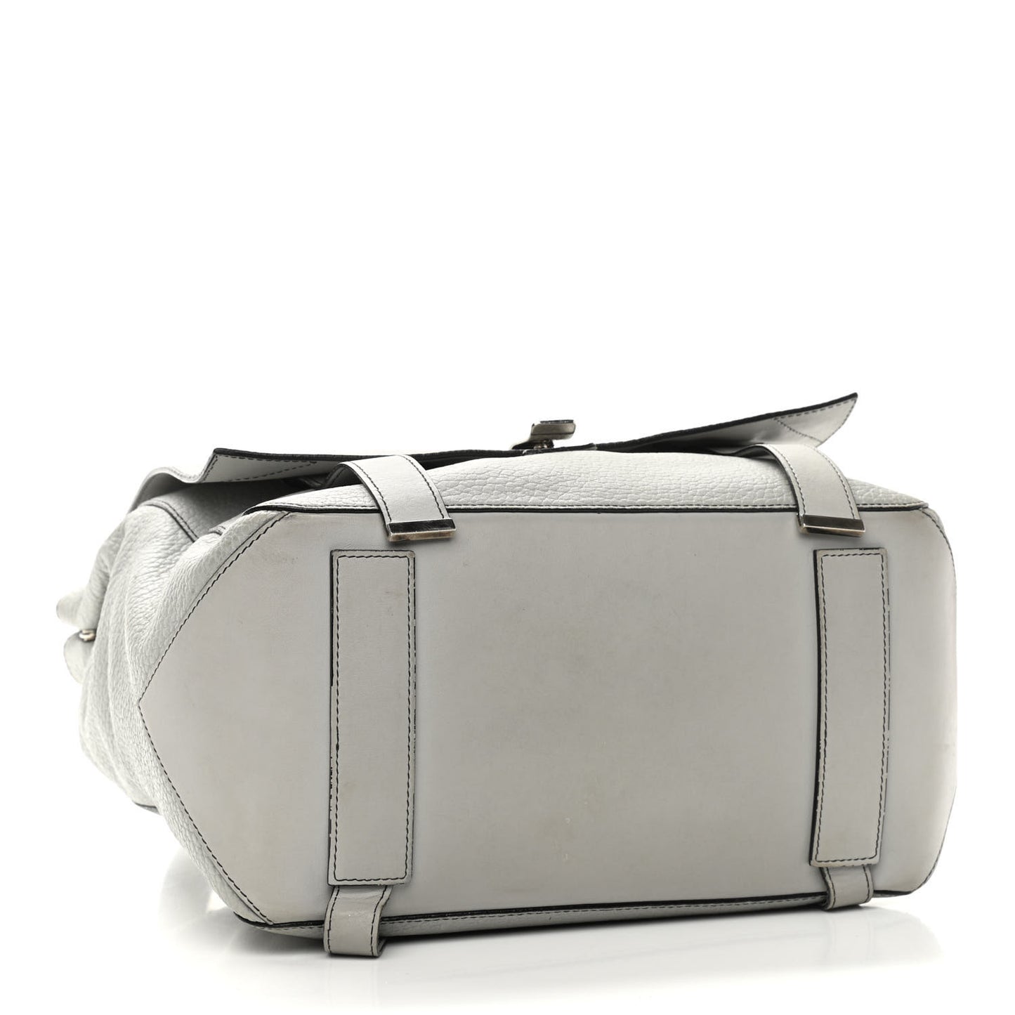 Pebbled Calfskin Small PS Courier Backpack Heather Grey