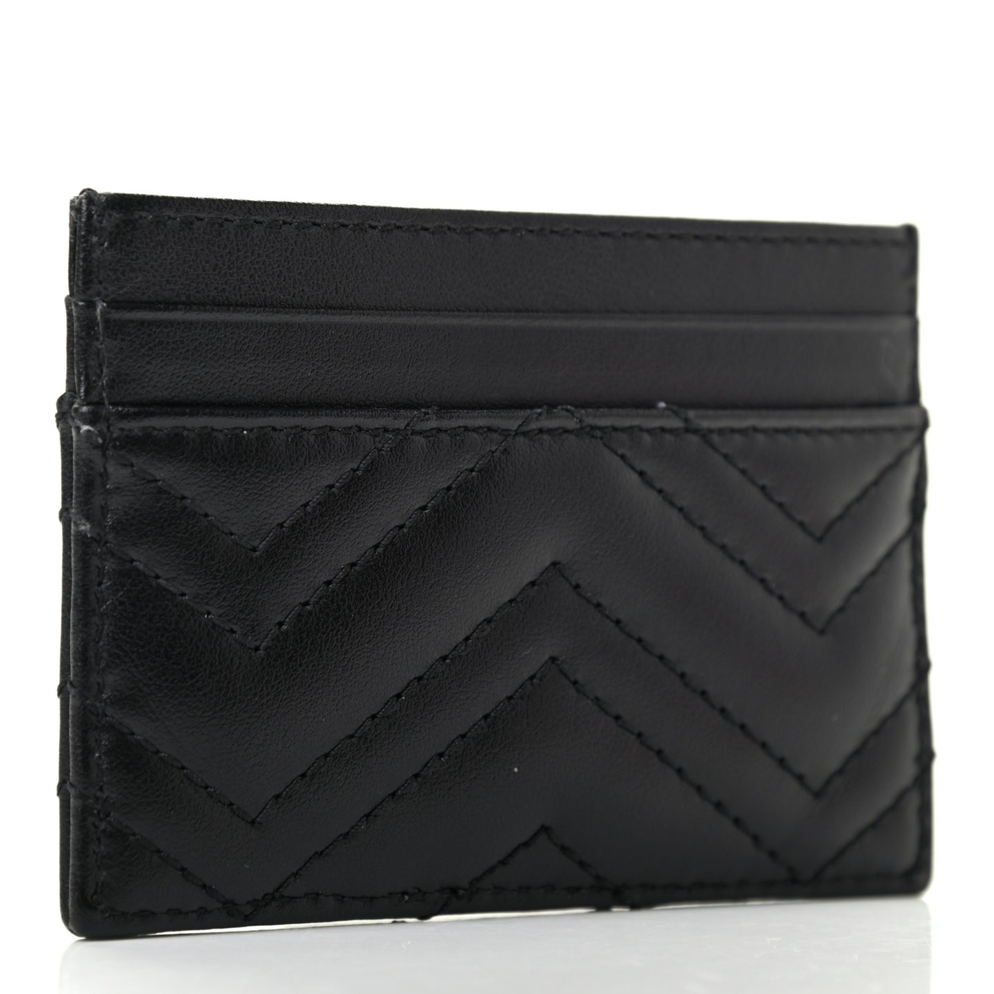 Calfskin Matelasse GG Marmont Card Holder Black
