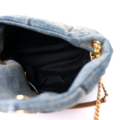 Saint Laurent Denim Quilted Small Loulou Puffer Monogram Chain Satchel Blue Cinnamon 5 of 15