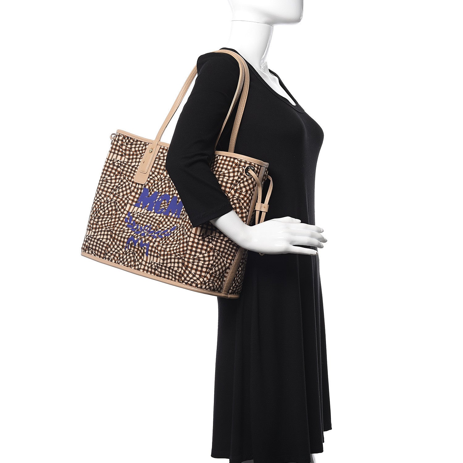 MCM Visetos Medium Liz Reversible Shopper Tote Beige 3 of 21