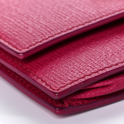 Saint Laurent Textured Calfskin Y Card Holder Fuchsia 9 of 10