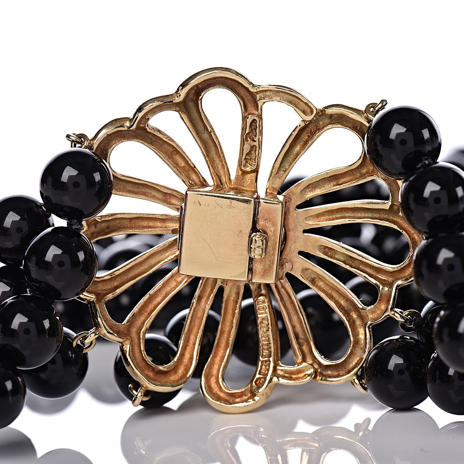 Tiffany 18K Yellow Gold Black Onyx Paloma Picasso Perennials Daisy Clasp Choker Necklace 3 of 3