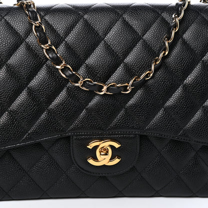Chanel Caviar Quilted Jumbo Single Flap Black 8 of 10