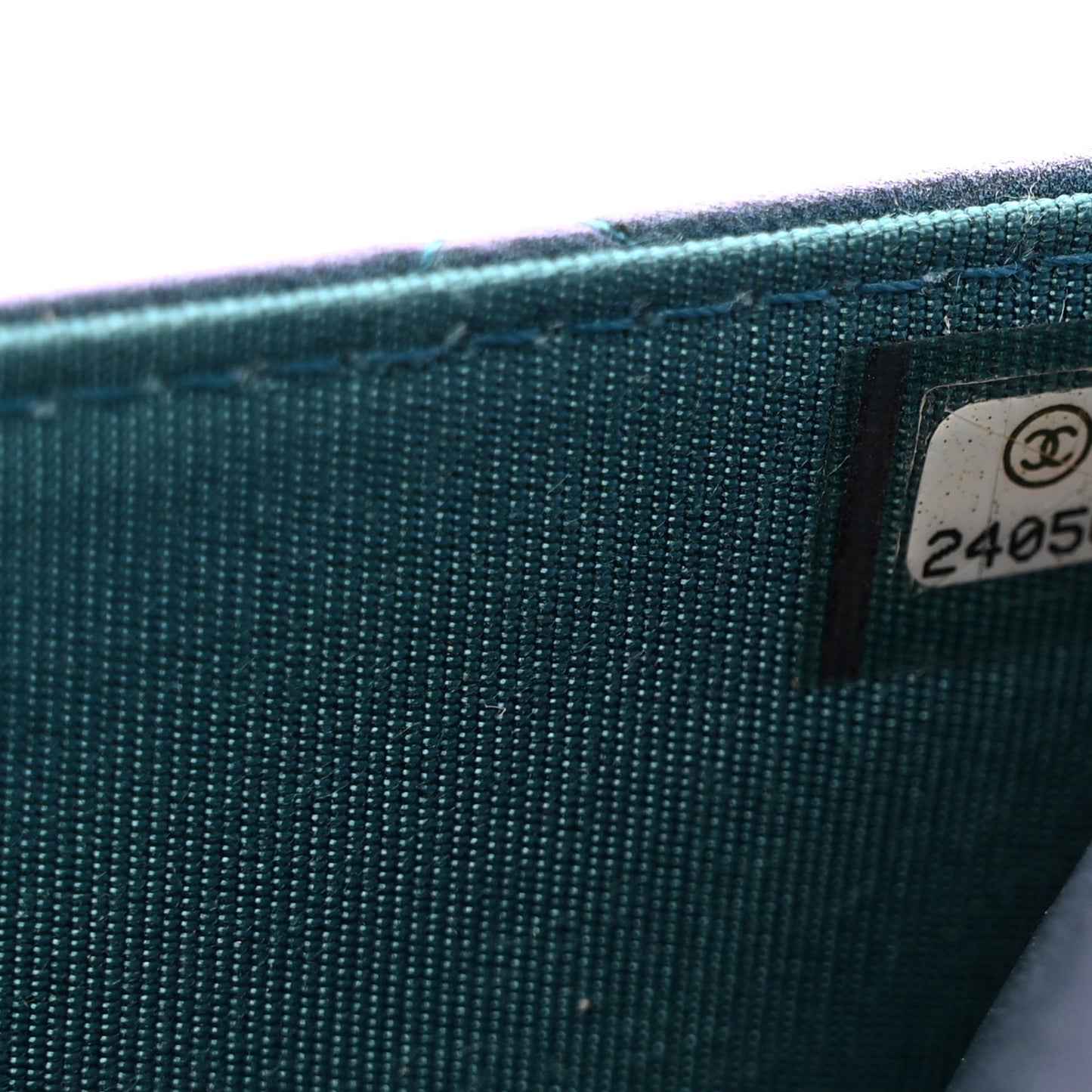 Iridescent Lambskin Quilted Wallet On Chain WOC Turquoise