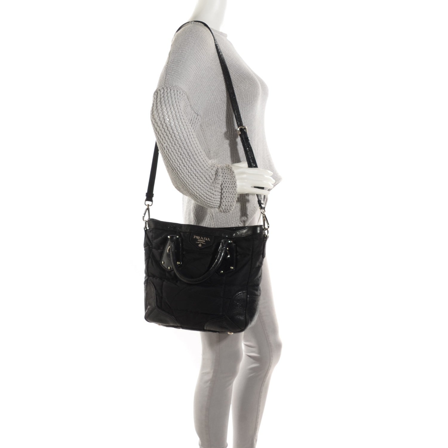 Prada Tessuto Nylon Quilted Tote Nero Black 2 of 9