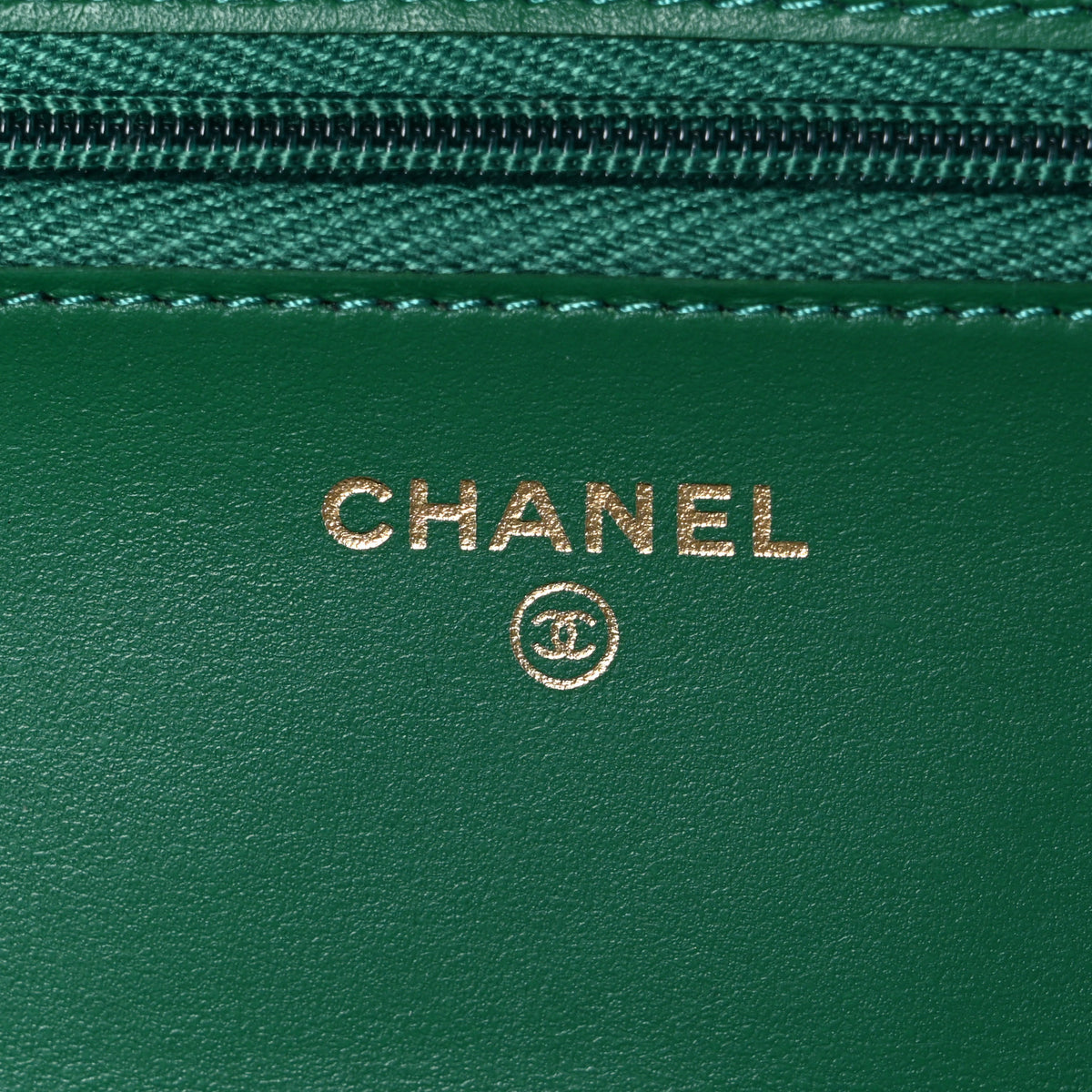 Chanel Caviar Quilted Coco Stamps Wallet On Chain WOC Green 6 of 11