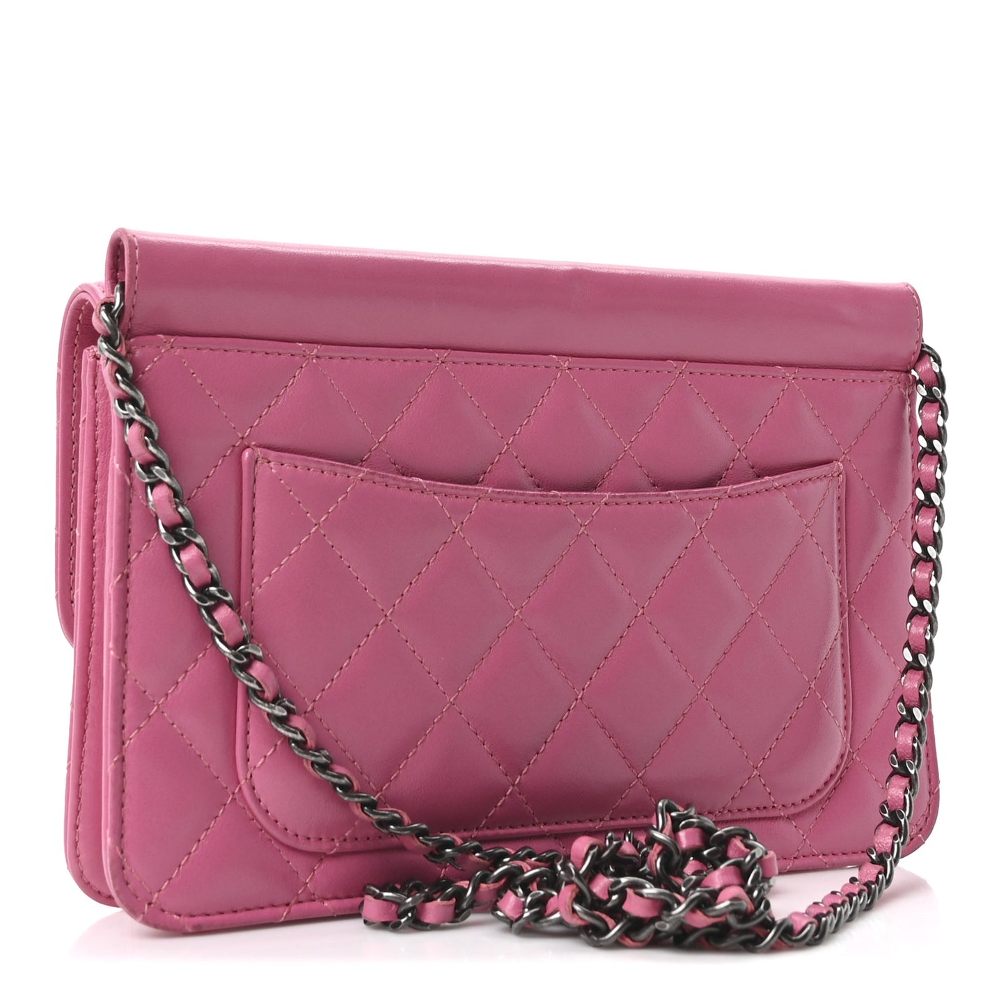 Lambskin Quilted Medium Crossing Times Flap Pink