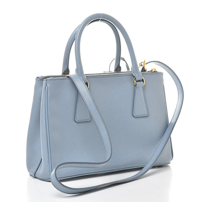 Prada Saffiano Galleria Mini Double Zip Tote Aviazione 3 of 14