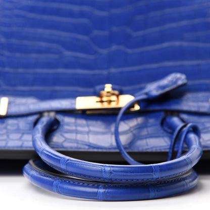 Hermes Matte Alligator Birkin 30 Bleu Electrique 12 of 34