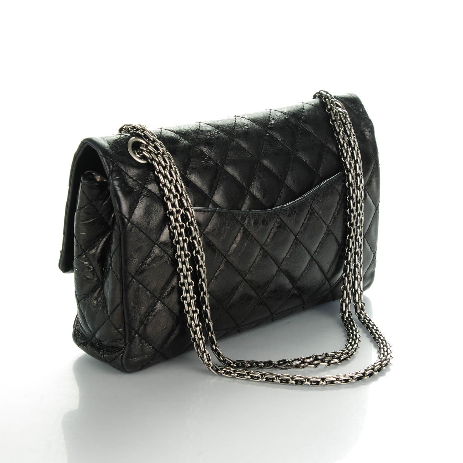 Chanel Metallic Calfskin Quilted 2.55 Reissue 226 Flap Black 3 of 7