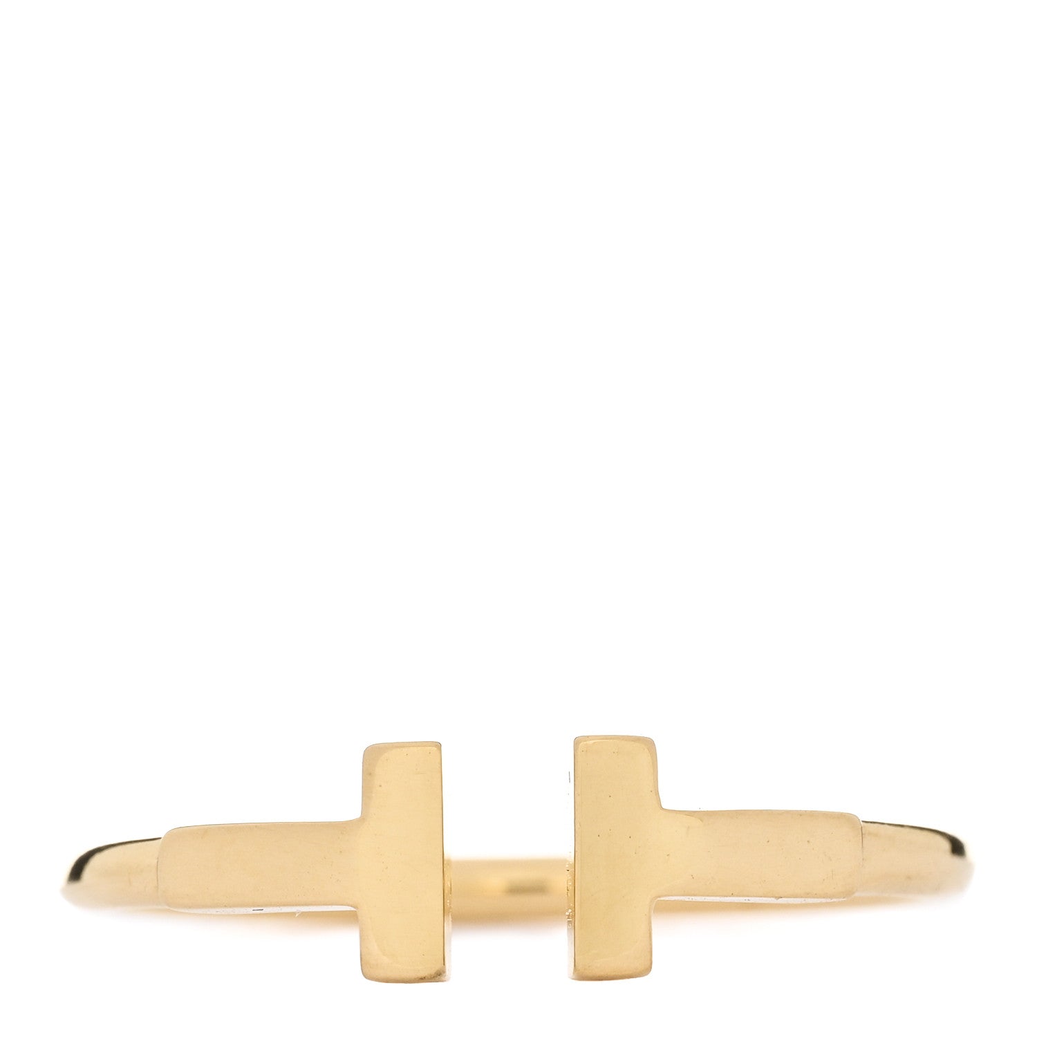 Tiffany 18K Yellow Gold T Wire Ring 54 6.75 1 of 5