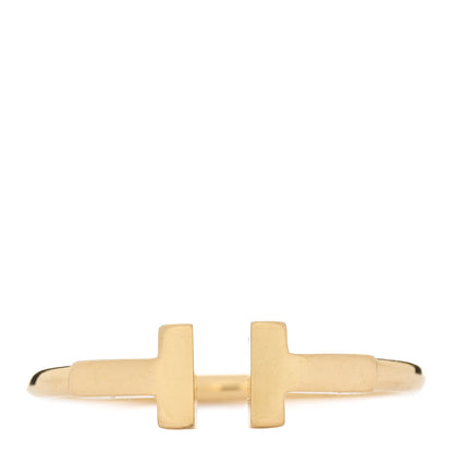 Tiffany 18K Yellow Gold T Wire Ring 54 6.75 1 of 5