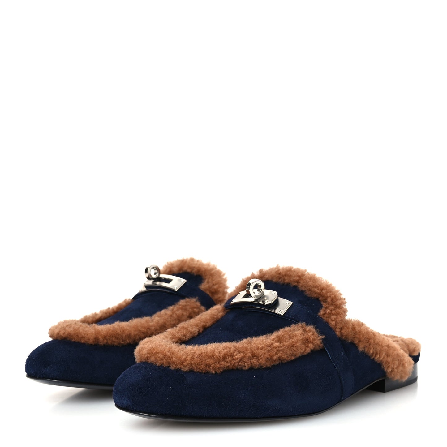 Suede Goatskin Woolskin Womens Oz Mules 36 Marine Gold