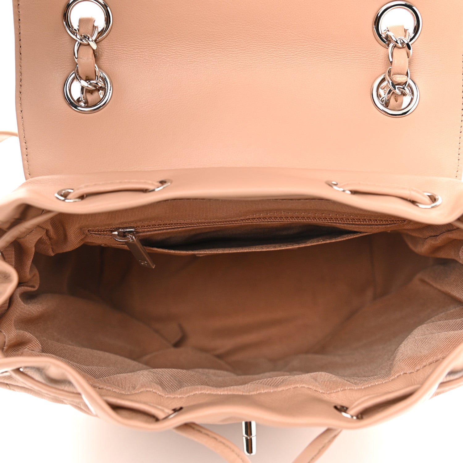 Chanel Calfskin Chevron Quilted Small Urban Spirit Backpack Beige 5 of 8