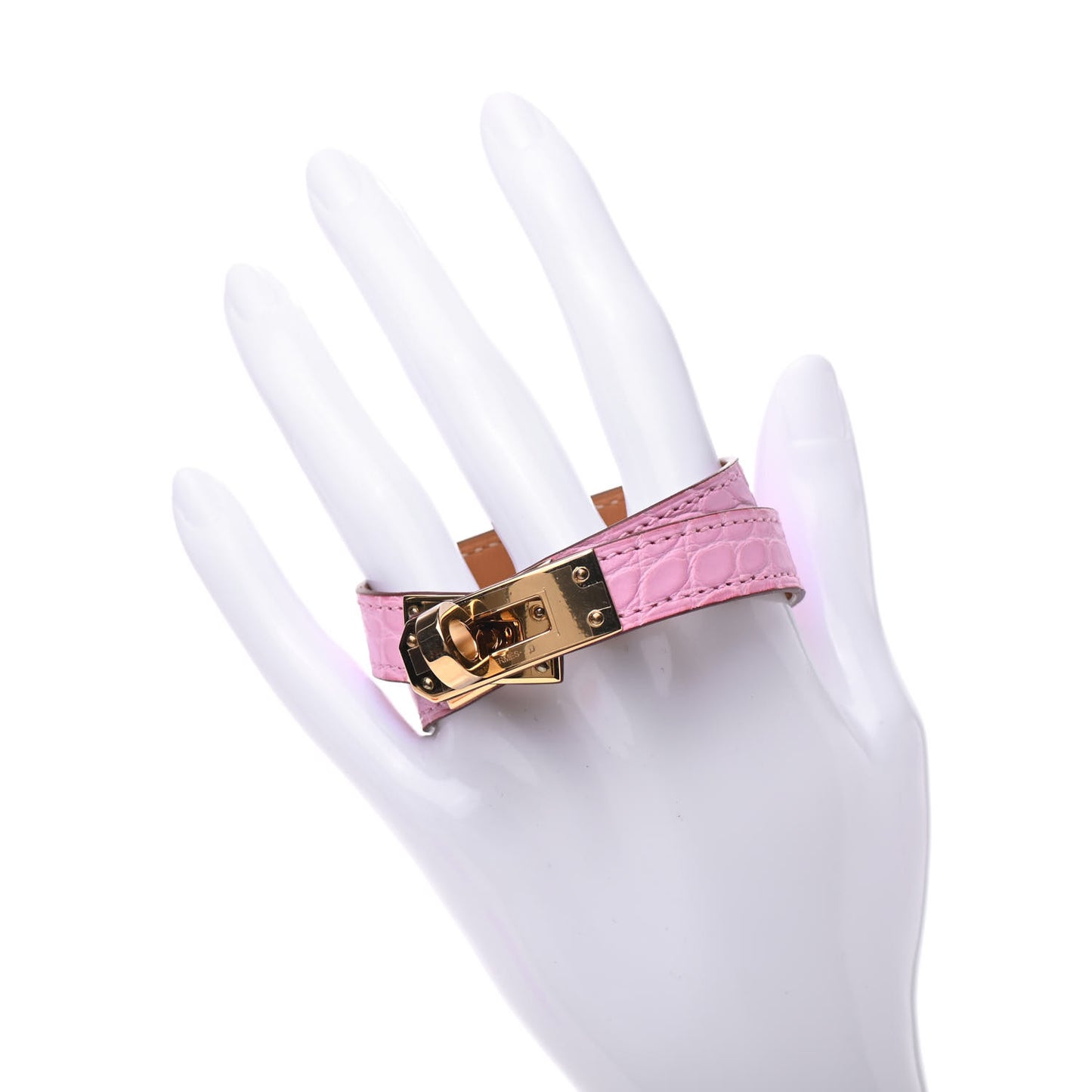 Matte Alligator Kelly Double Tour Bracelet T2 5P Pink