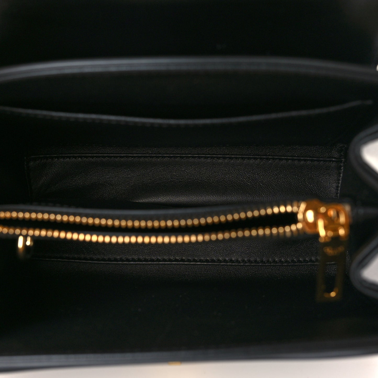 Satinated Calfskin Mini 16 Top Handle Bag Black