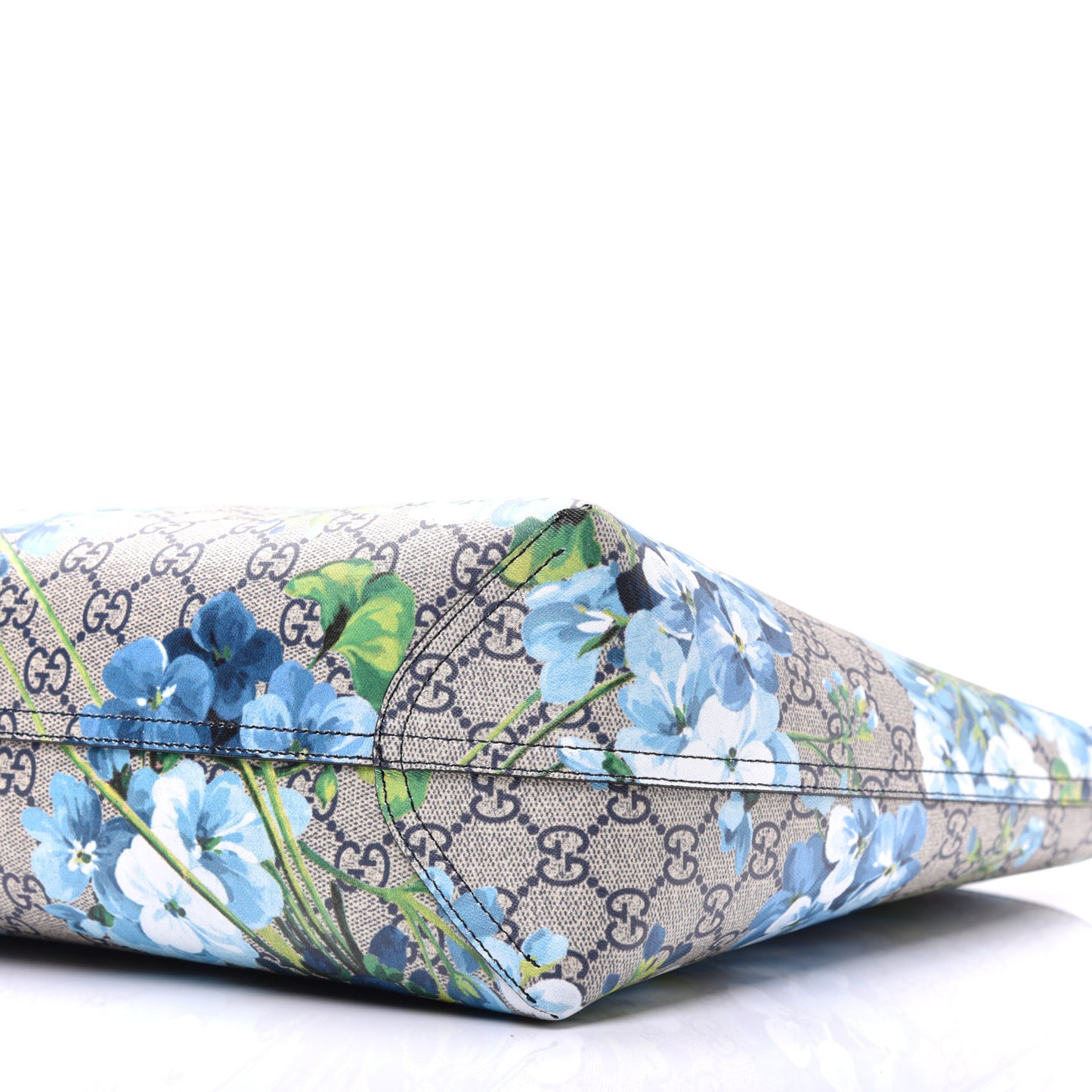 GG Supreme Monogram Blooms Medium Reversible Tote Beige Blue Navy