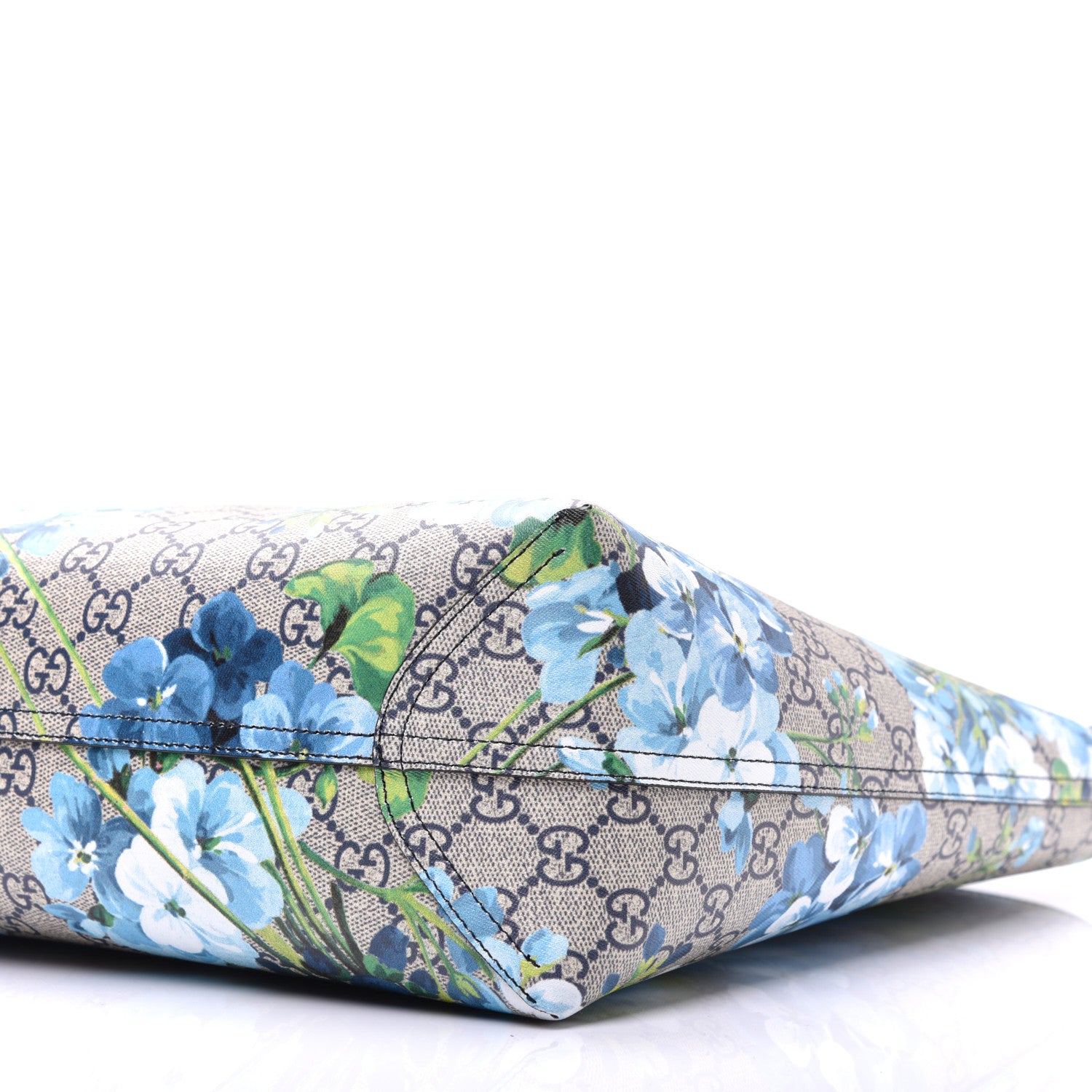 Gucci GG Supreme Monogram Blooms Medium Reversible Tote Beige Blue Navy 15 of 16