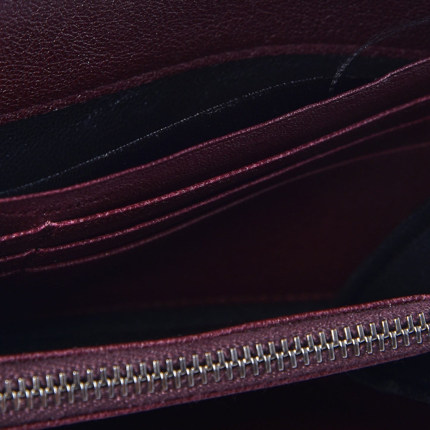Lambskin Mixed Matelasse Quilted Large Monogram Envelope Wallet Bordeaux