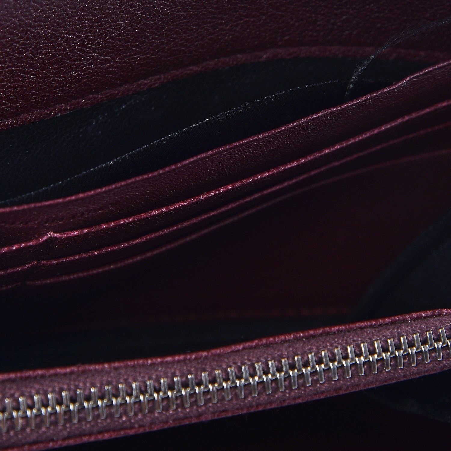 Saint Laurent Lambskin Mixed Matelasse Quilted Large Monogram Envelope Wallet Bordeaux 8 of 9