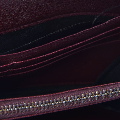 Saint Laurent Lambskin Mixed Matelasse Quilted Large Monogram Envelope Wallet Bordeaux 8 of 9