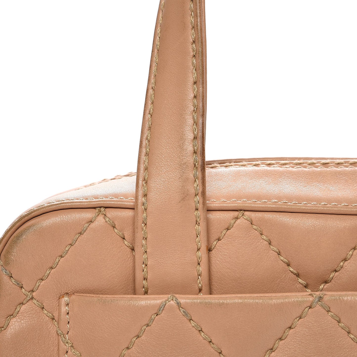 Lambskin Surpique Shoulder Bag Beige