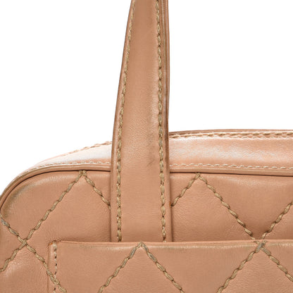 Chanel Lambskin Surpique Shoulder Bag Beige 10 of 21