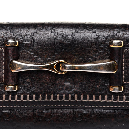Gucci Guccissima Horsebit Continental Wallet Dark Brown 17 of 18
