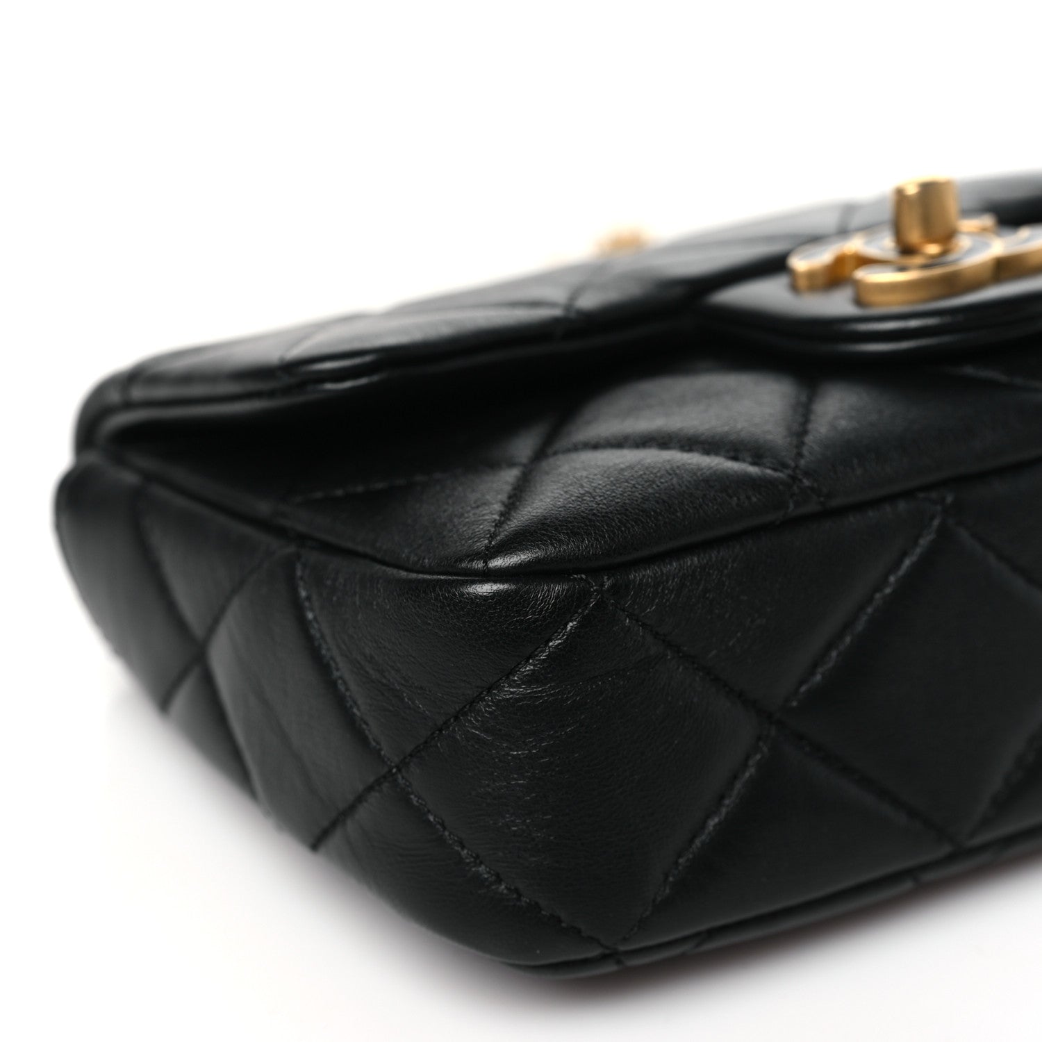 Chanel Lambskin Enamel Quilted Mini Pending CC Square Flap Black 9 of 10