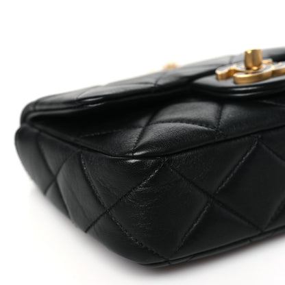 Chanel Lambskin Enamel Quilted Mini Pending CC Square Flap Black 9 of 10