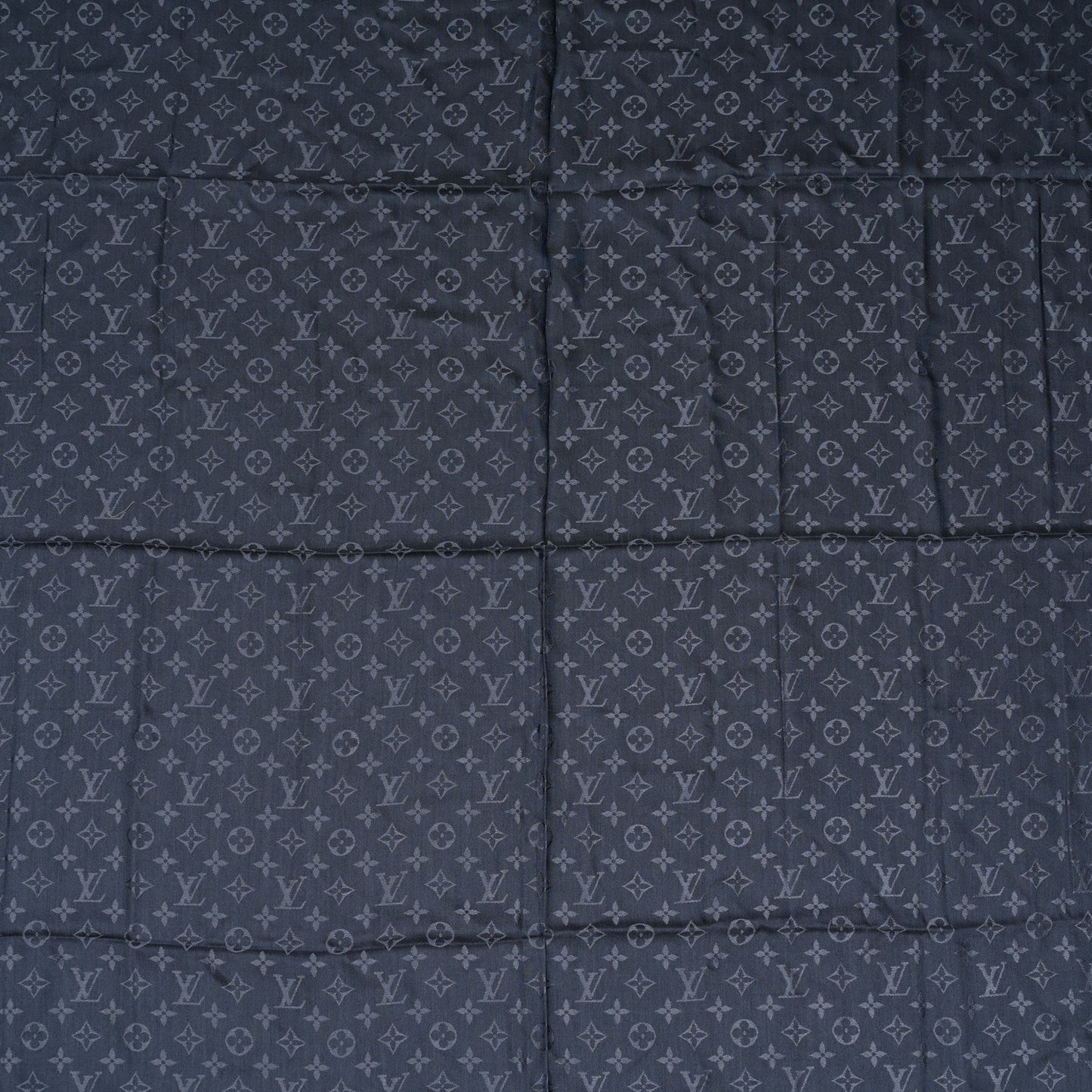 Silk Wool Monogram Denim Shawl Blue