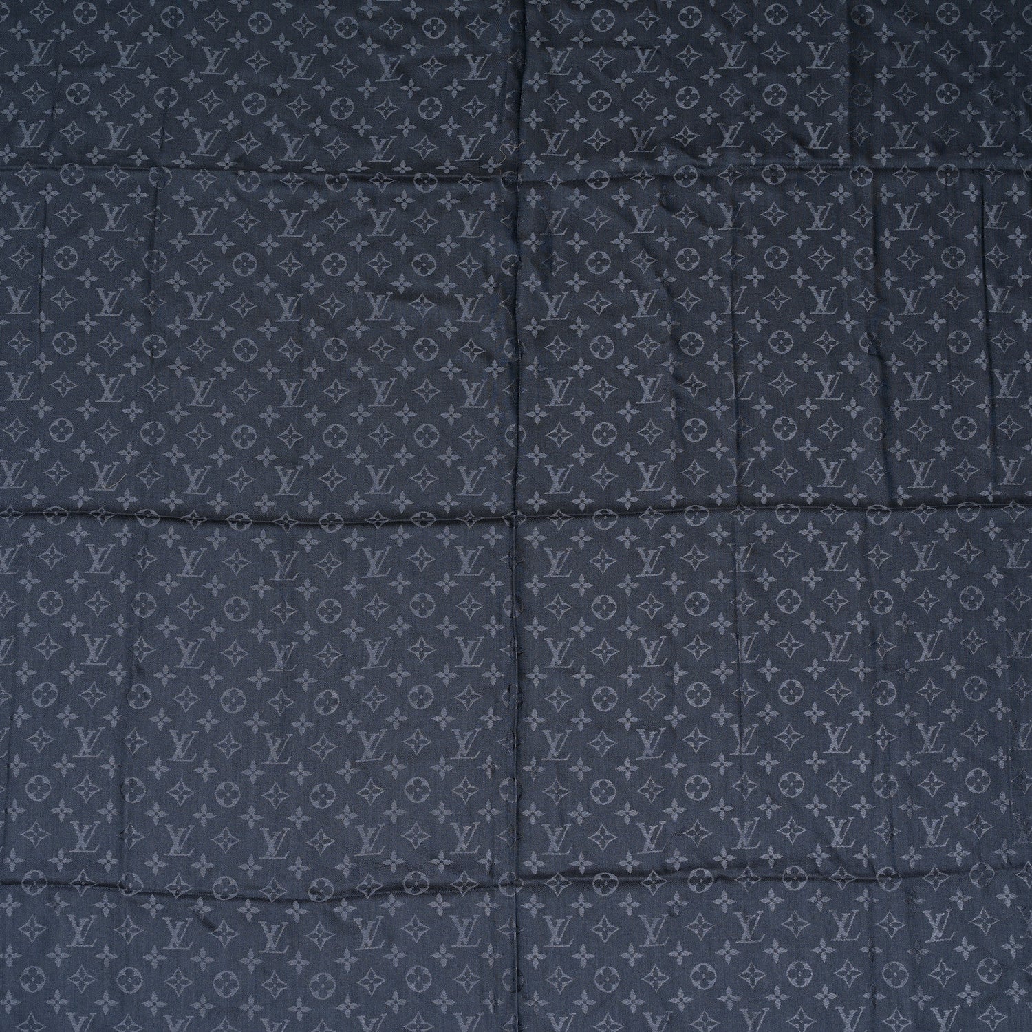 Louis Vuitton Silk Wool Monogram Denim Shawl Blue 4 of 4