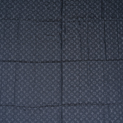 Louis Vuitton Silk Wool Monogram Denim Shawl Blue 4 of 4