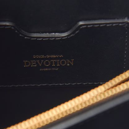 Dolce & Gabbana Smooth Calfskin Medium Devotion Envelope Top Handle Bag Black 6 of 9