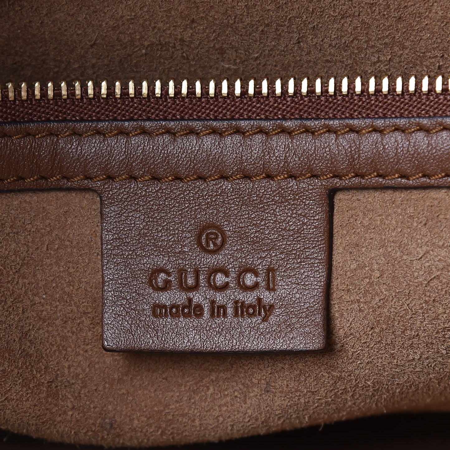 GG Supreme Monogram Large Linea A Hobo Light Brown