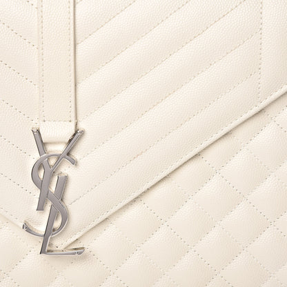Saint Laurent Grain De Poudre Large Tri-Quilt Monogram Satchel Porcellana 10 of 11