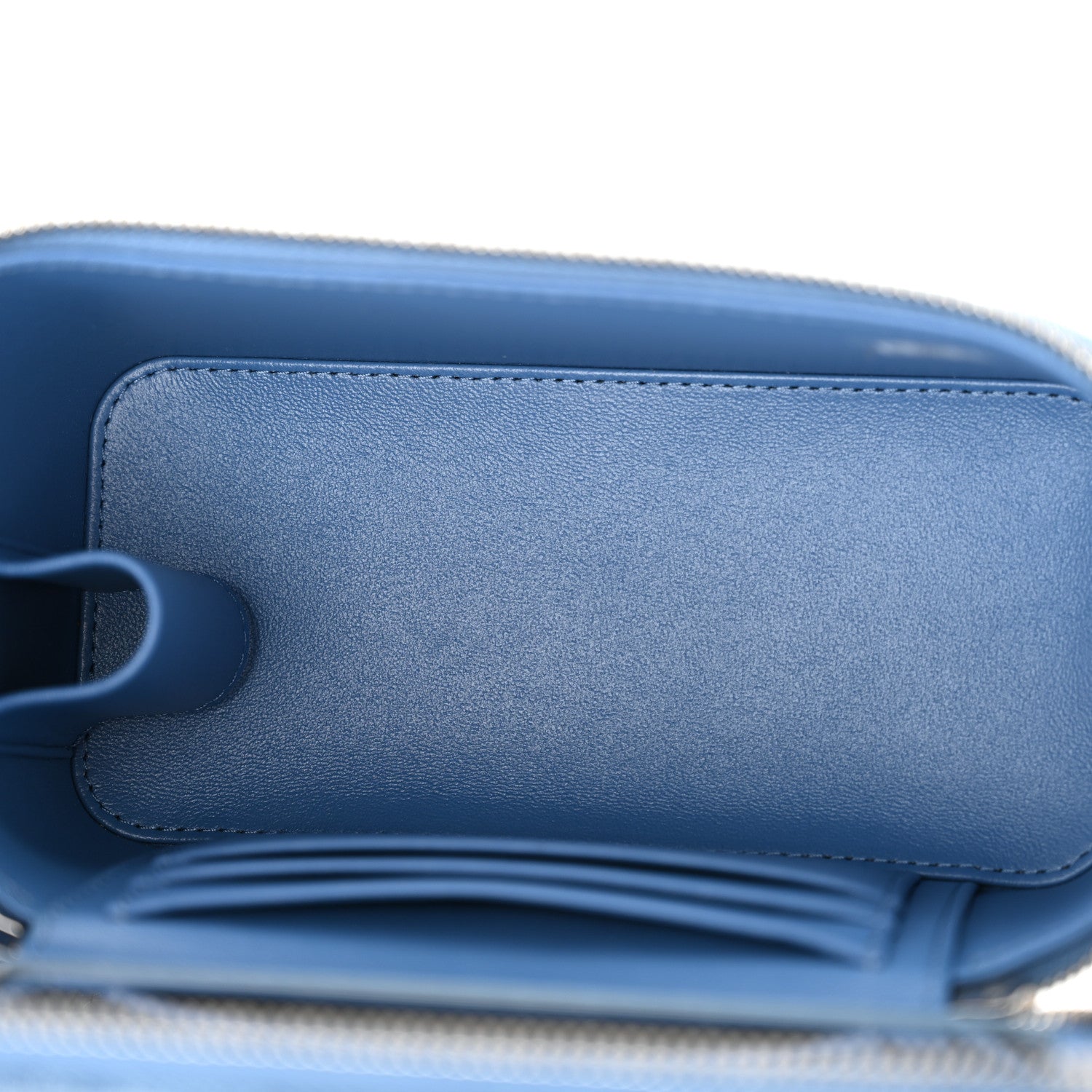 Chanel Denim Quilted Sweetheart Small Vanity Case With Chain Blue 5 of 11