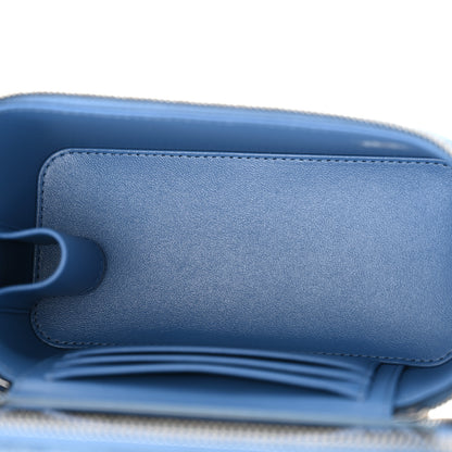 Chanel Denim Quilted Sweetheart Small Vanity Case With Chain Blue 5 of 11