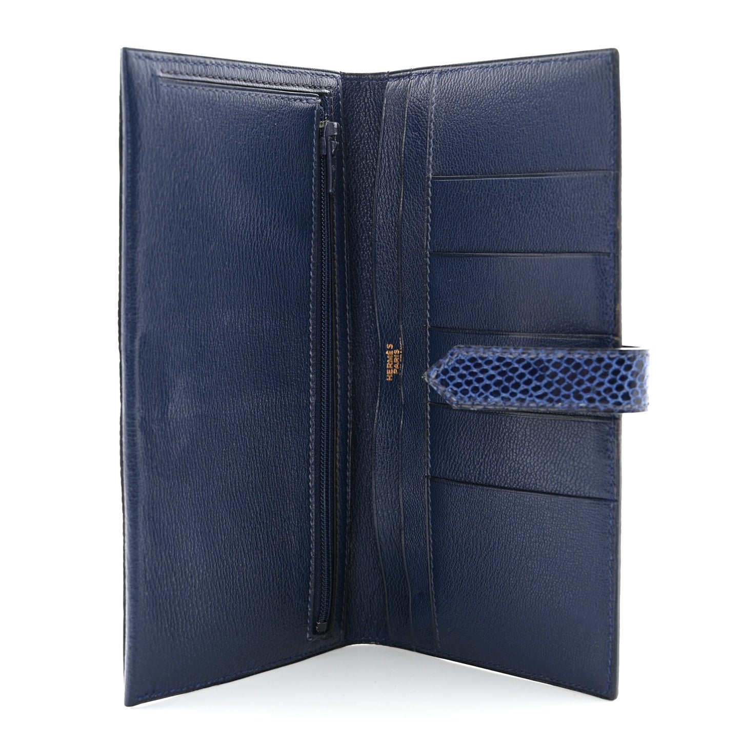 Lizard Bearn Gusset Wallet Bleu Saphir