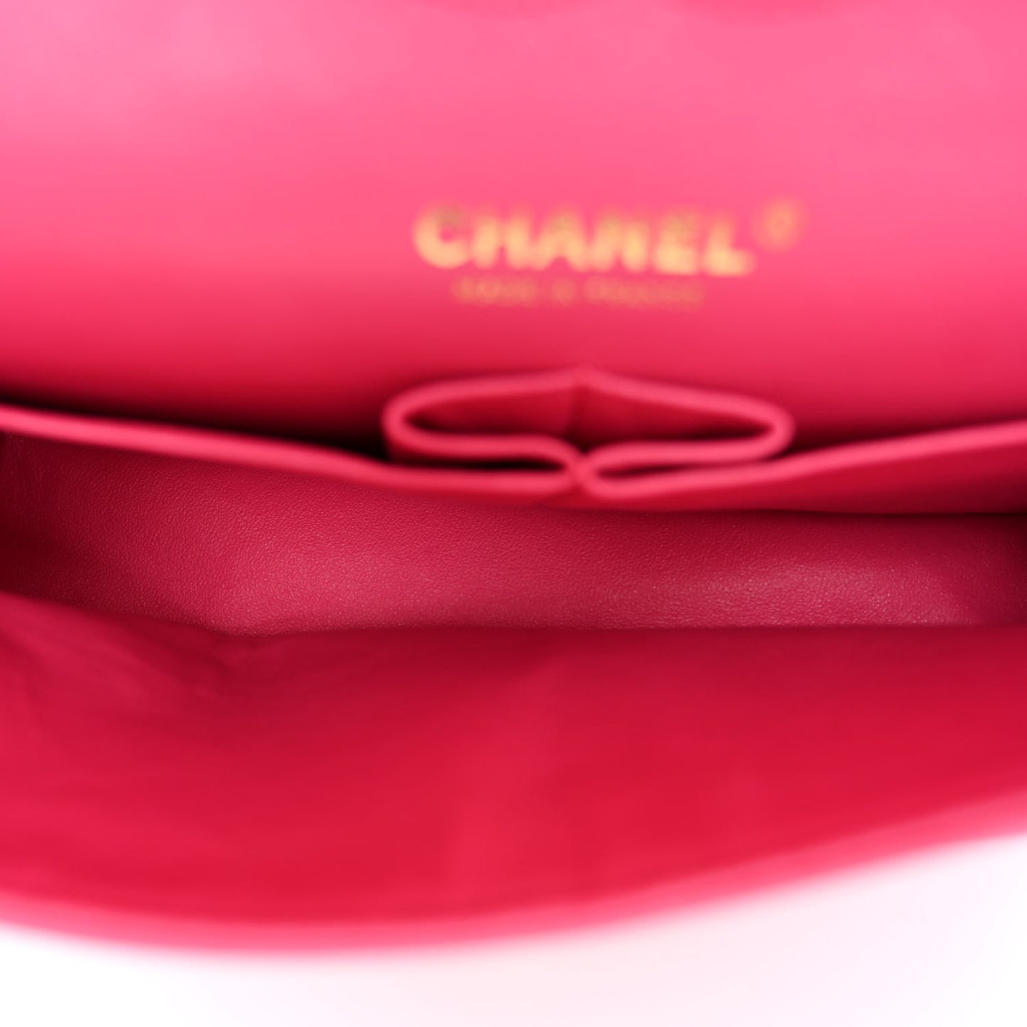 Lambskin Quilted Medium Double Flap Fuchsia