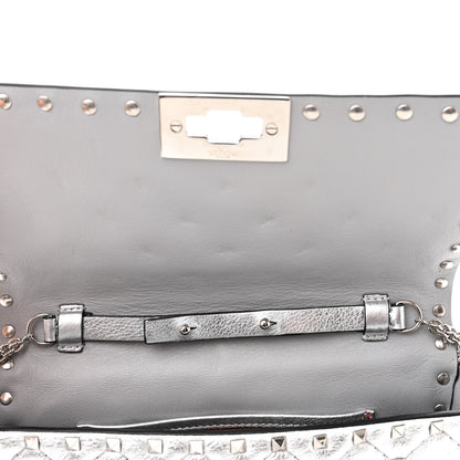 Valentino Garavani Metallic Nappa Rockstud Spike Shoulder Bag Silver 11 of 13